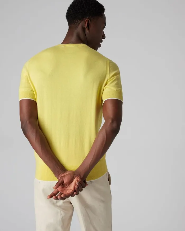 NPeal Polos and Tshirts Men Short Sleeve Crew Neck T Shirt Sunshine Yellow