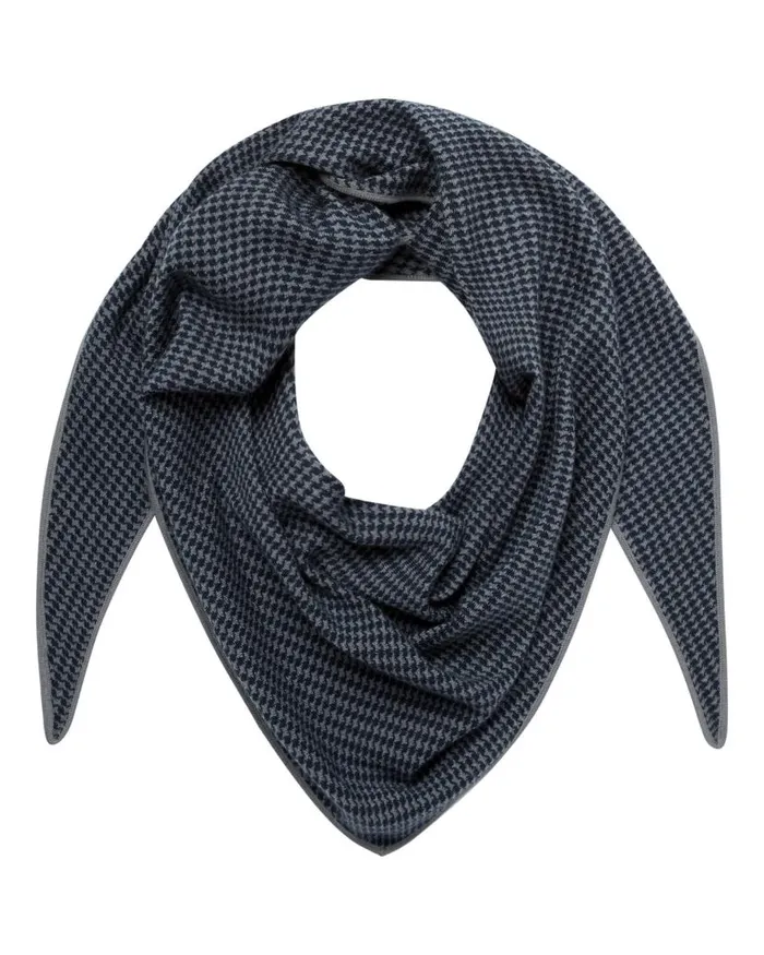 NPeal Scarves Men Superfine Patterned Triangular Cashmere Scarf Derby Grey