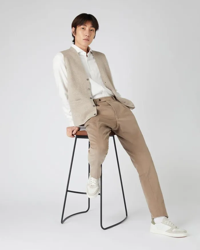 NPeal Shirts Men Cashmere Touch Shirt White