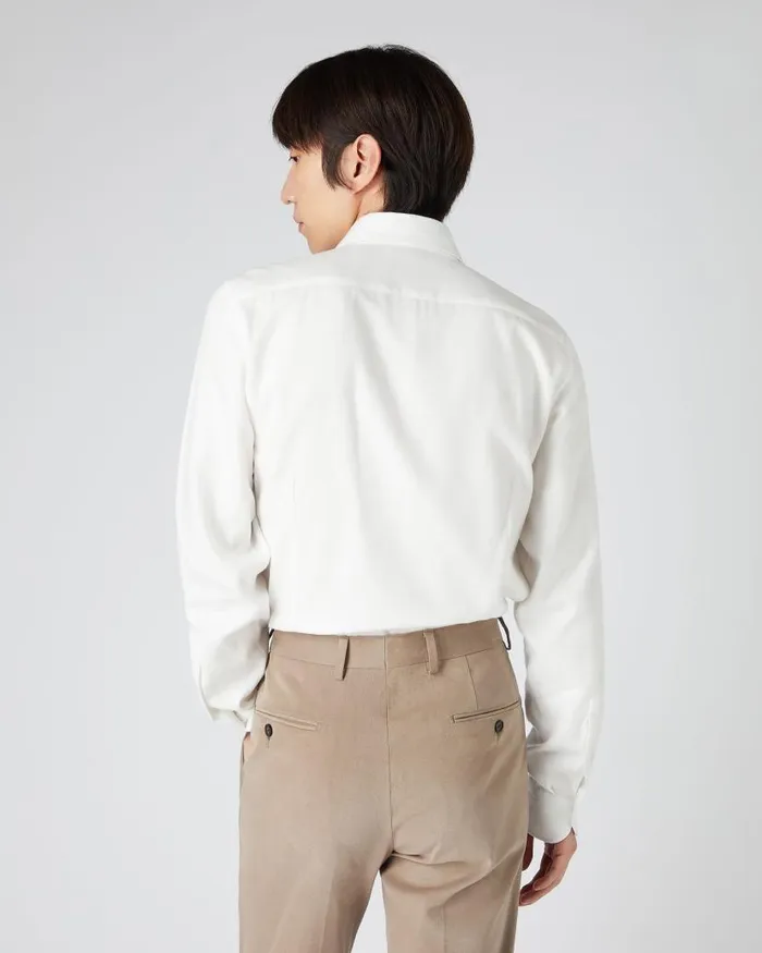 NPeal Shirts Men Cashmere Touch Shirt White