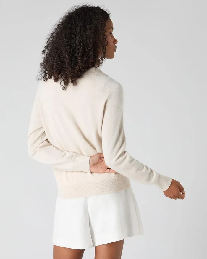 NPeal Shirts Women Cashmere Polo Shirt Ecru White