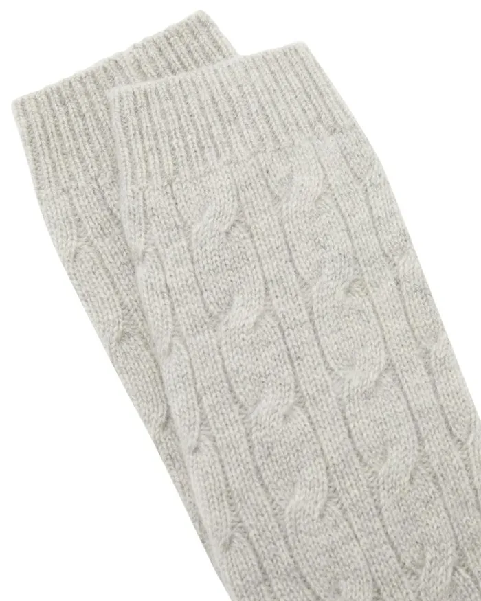 NPeal Slippers and Socks Women Cable Cashmere House Socks Fumo Grey