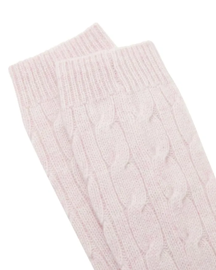 NPeal Slippers and Socks Women Cable Cashmere House Socks Pale Pink