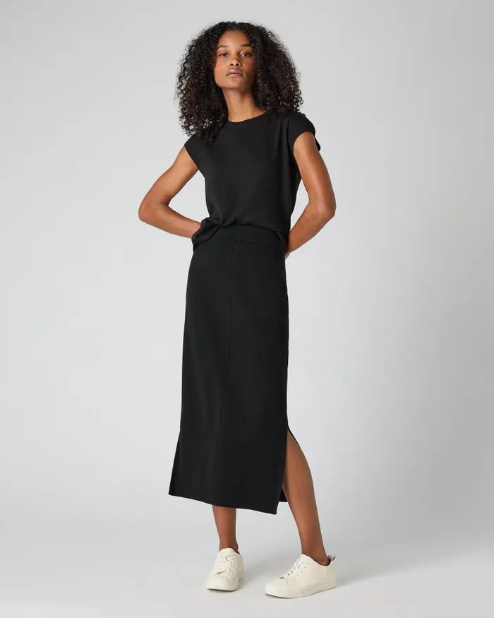 NPeal Tops and Tshirts Women Cotton Cashmere Silk Top Black