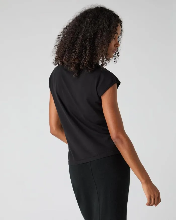 NPeal Tops and Tshirts Women Cotton Cashmere Silk Top Black