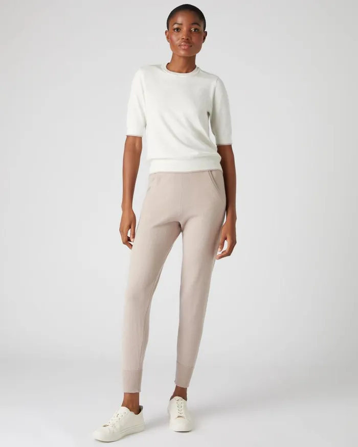 NPeal Tops and Tshirts Women Cotton Cashmere TShirt New Ivory White