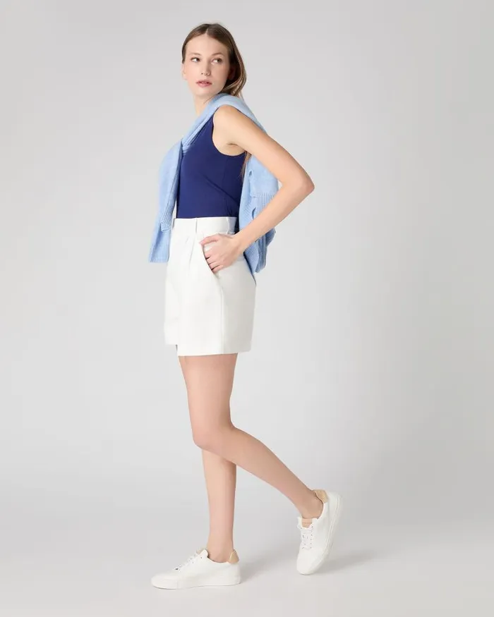NPeal Tops and Tshirts Women Ella Superfine Cashmere Shell Top Indigo Blue