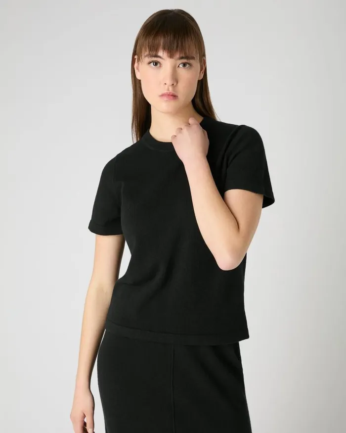 NPeal Tops and Tshirts Women Lottie Cashmere TShirt Black