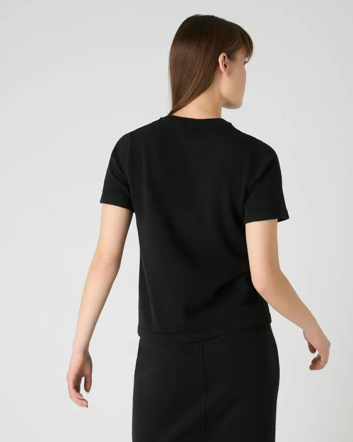 NPeal Tops and Tshirts Women Lottie Cashmere TShirt Black