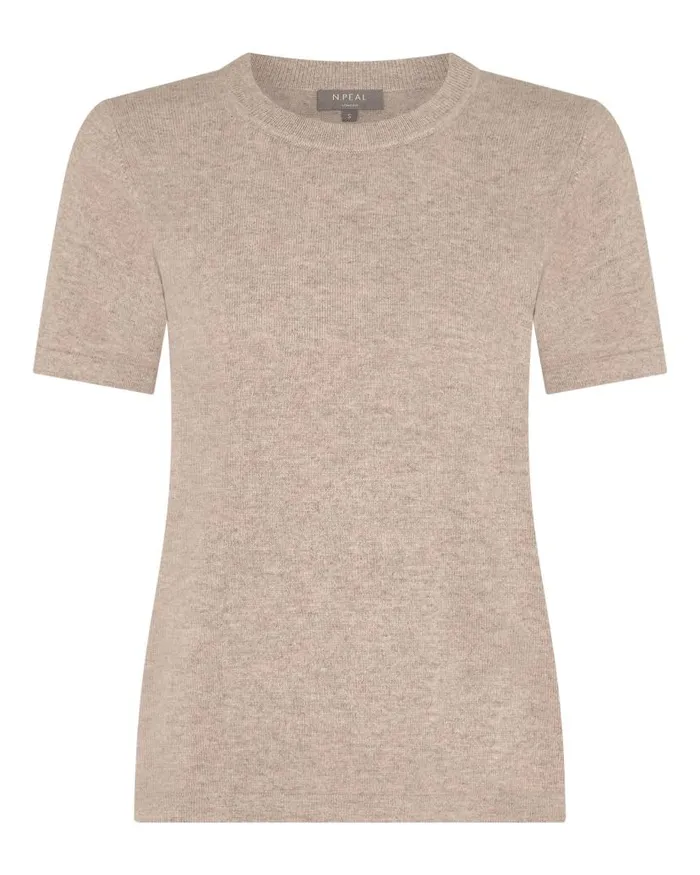 NPeal Tops and Tshirts Women Lottie Cashmere TShirt Oatmeal Brown