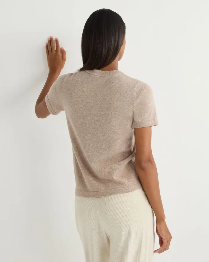 NPeal Tops and Tshirts Women Lottie Cashmere TShirt Oatmeal Brown