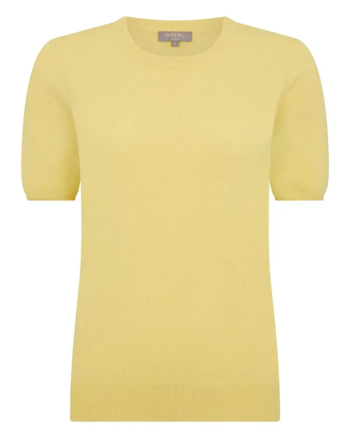 NPeal Tops and Tshirts Women Milly Classic Cashmere TShirt Citrine Yellow