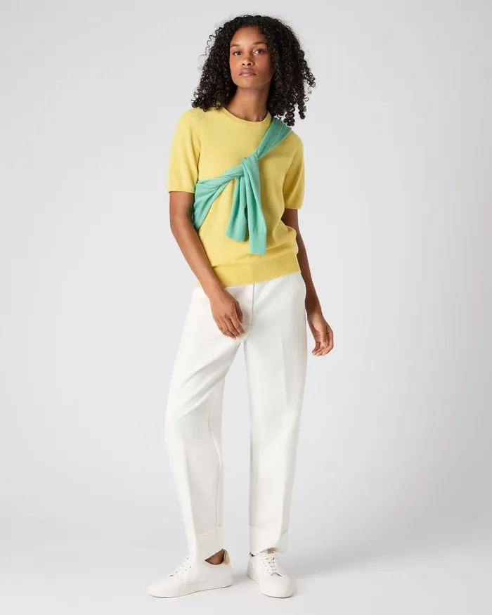 NPeal Tops and Tshirts Women Milly Classic Cashmere TShirt Citrine Yellow