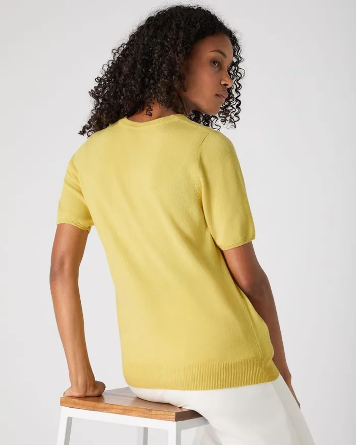 NPeal Tops and Tshirts Women Milly Classic Cashmere TShirt Citrine Yellow
