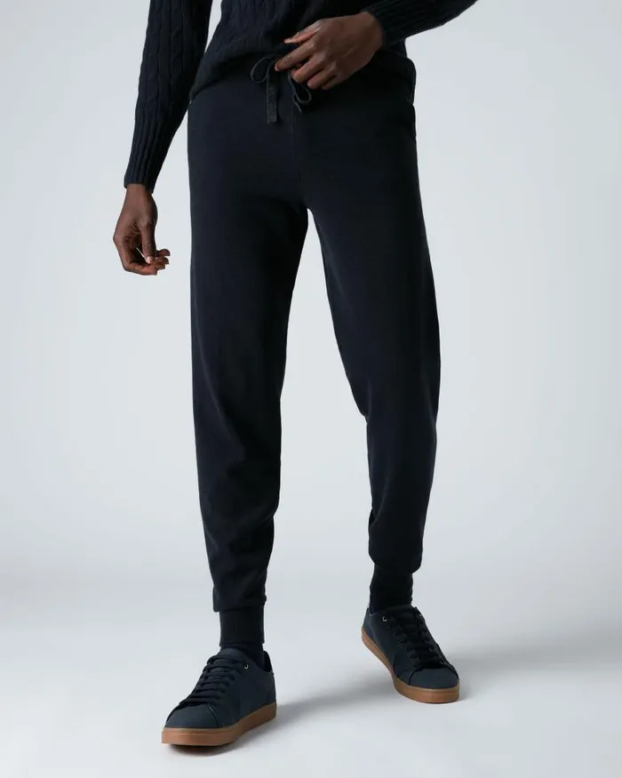 NPeal Trousers Men Brompton Cashmere Jogger Navy Blue