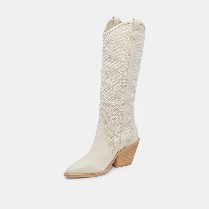 Navene Boots Off White Pearls Women Dolce Vita Boots and Booties