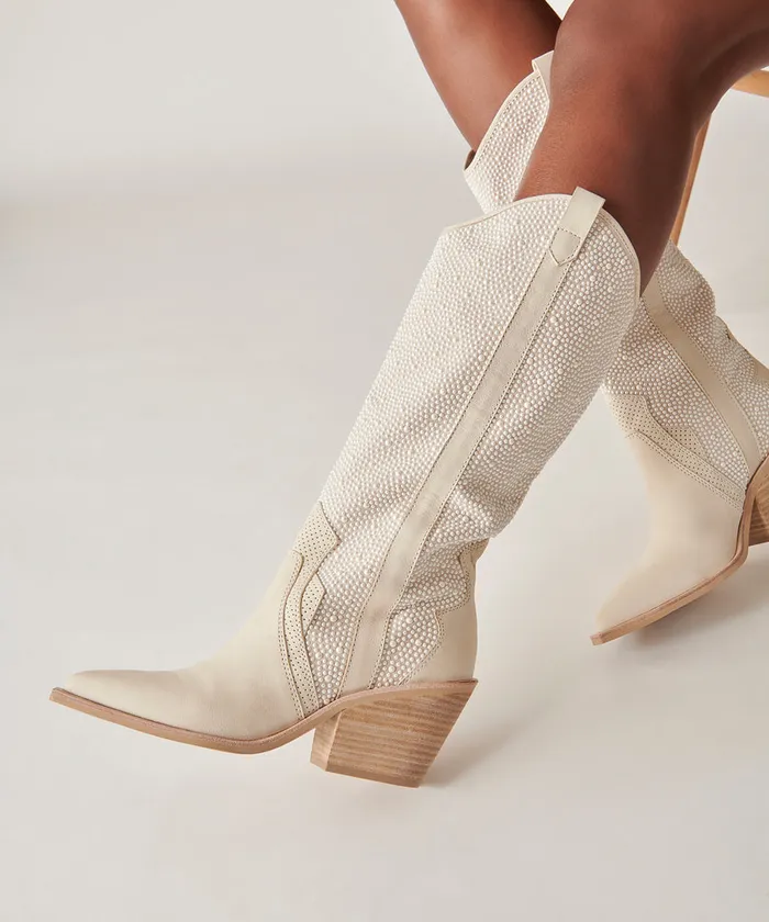 Navene Boots Off White Pearls Women Dolce Vita Boots and Booties
