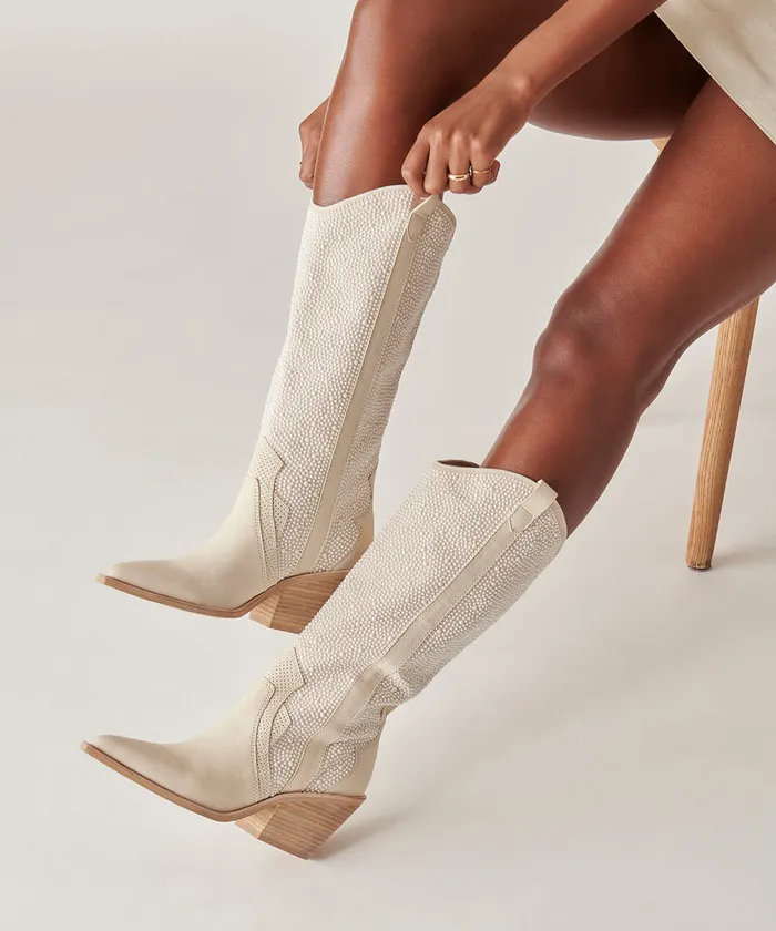 Navene Boots Off White Pearls Women Dolce Vita Boots and Booties