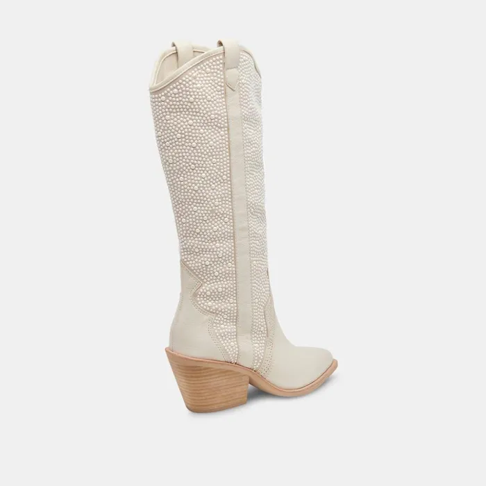 Navene Boots Off White Pearls Women Dolce Vita Boots and Booties