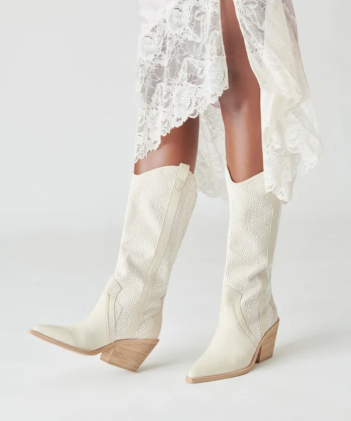 Navene Boots Off White Pearls Women Dolce Vita Boots and Booties