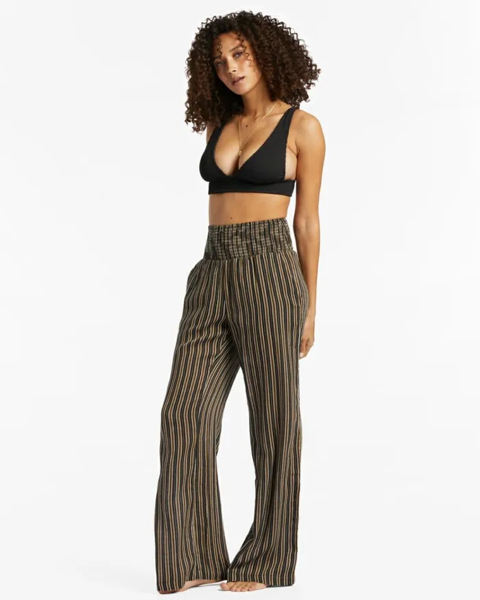 New Waves 2 Elastic Waist Pants Black Multi 1 Women Billabong Pants