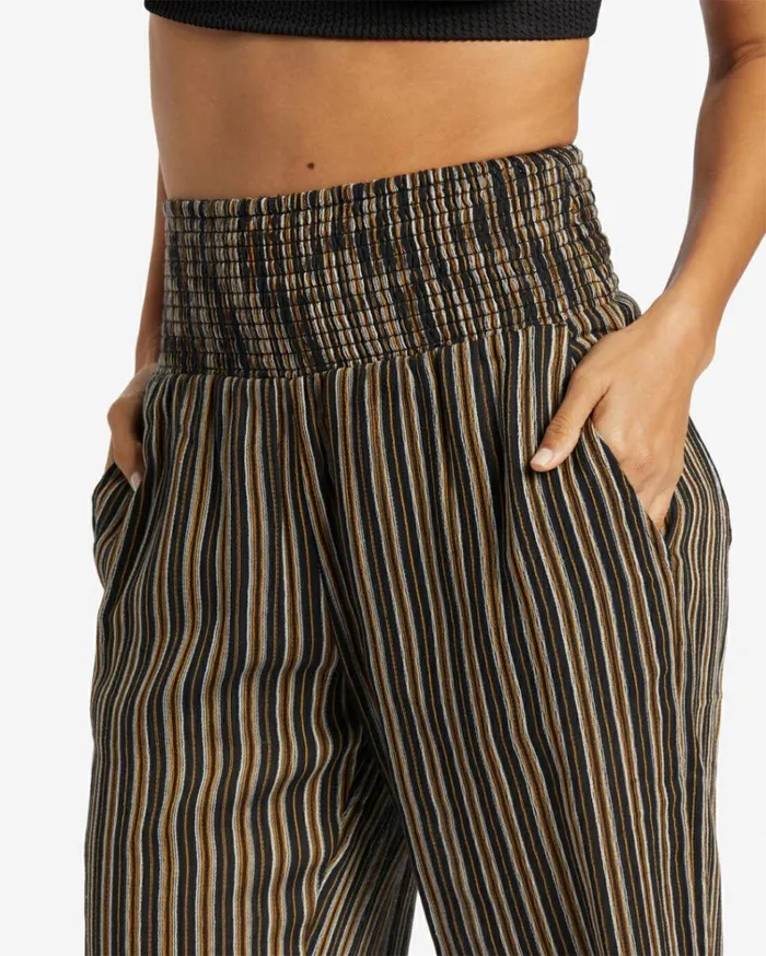 New Waves 2 Elastic Waist Pants Black Multi 1 Women Billabong Pants