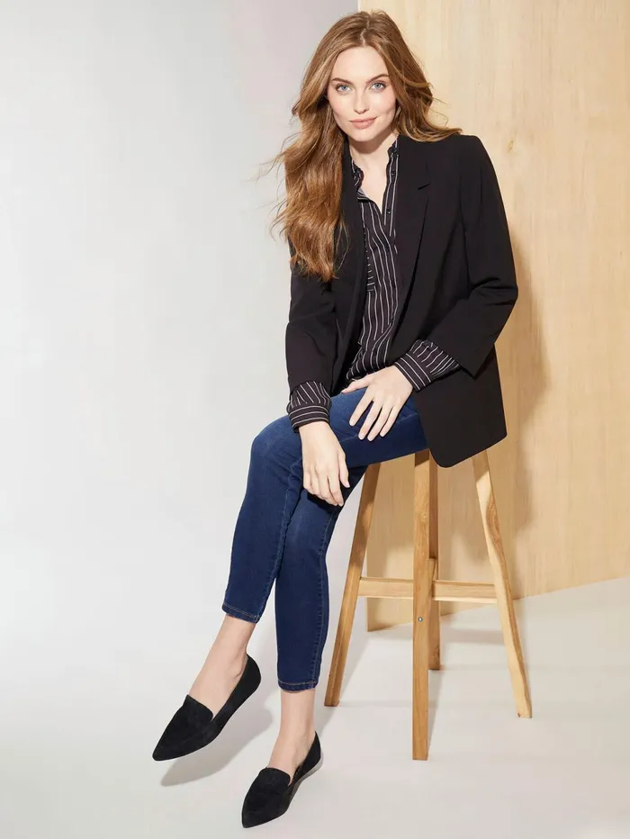 Notch Collar Rolled Cuff Blazer Women Jones New York Suiting Notch Collar Rolled Cuff Blazer Women Jones New York Suiting
