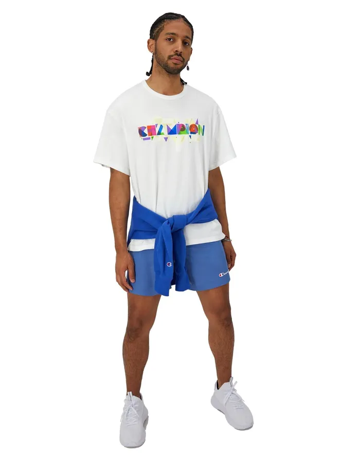 Nylon WarmUp Shorts With Mesh Liner Script Logo 6034 Denim Blue Men Champion Shorts