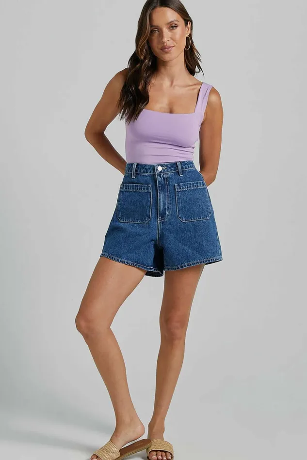 Off My Back Bodysuit 8211 Square Neck Bodysuit In Lilac Women Showpo Basics