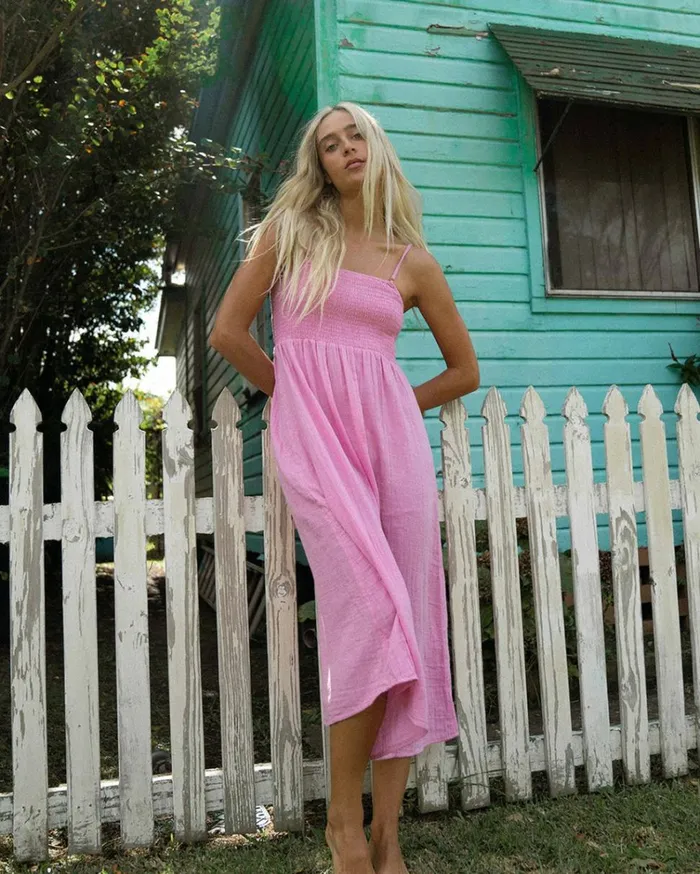 Off The Coast Dress Lush Lilac Women Billabong Midi Dresses