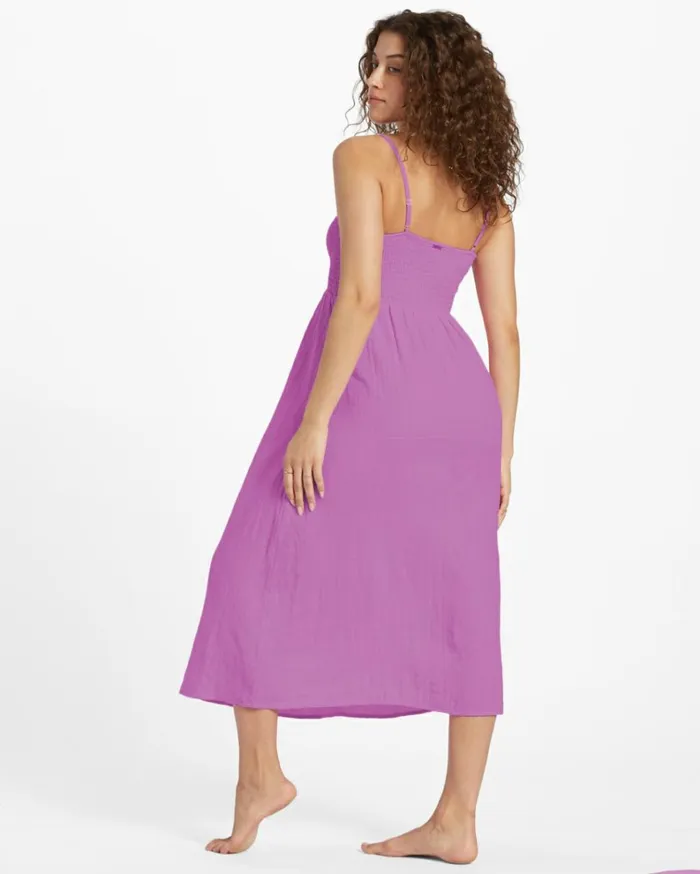 Off The Coast Dress Lush Lilac Women Billabong Midi Dresses