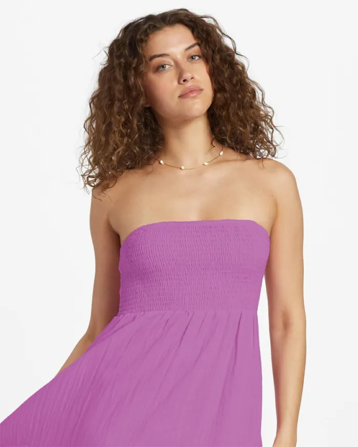 Off The Coast Dress Lush Lilac Women Billabong Midi Dresses