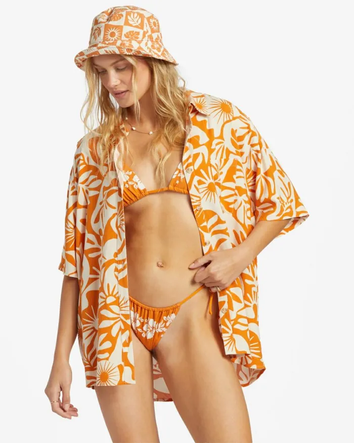 On Vacation Woven Shirt Dried Mango Women Billabong Tops