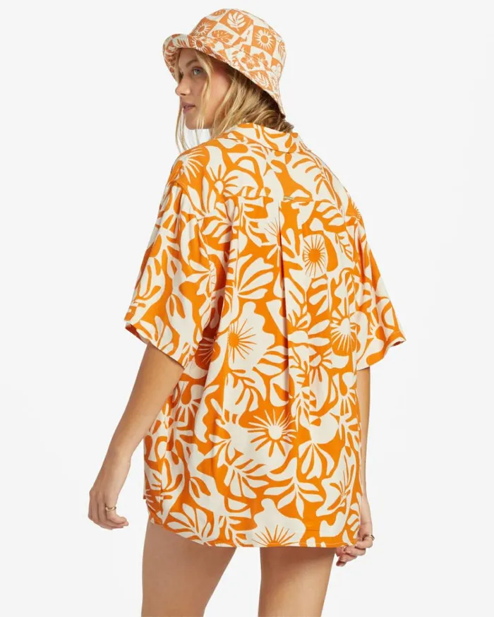 On Vacation Woven Shirt Dried Mango Women Billabong Tops