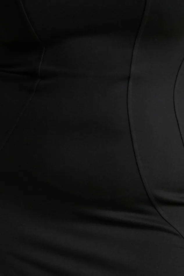 Oriella Midi Dress 8211 Panelled Thigh Split Strapless Dress In Black Women Showpo Curve Clothes