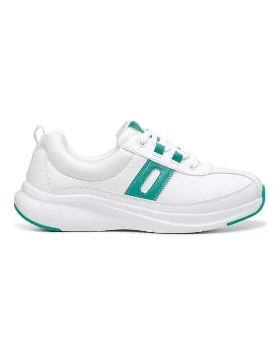 Pace Trainers White Green Women Hotter Flat Shoes