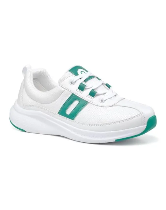 Pace Trainers White Green Women Hotter Flat Shoes