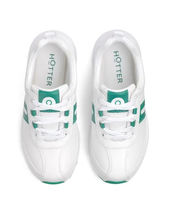 Pace Trainers White Green Women Hotter Flat Shoes