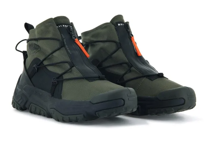 Palladium OffGrid Hi Zip Waterproof Olive Night Kids Sneakers