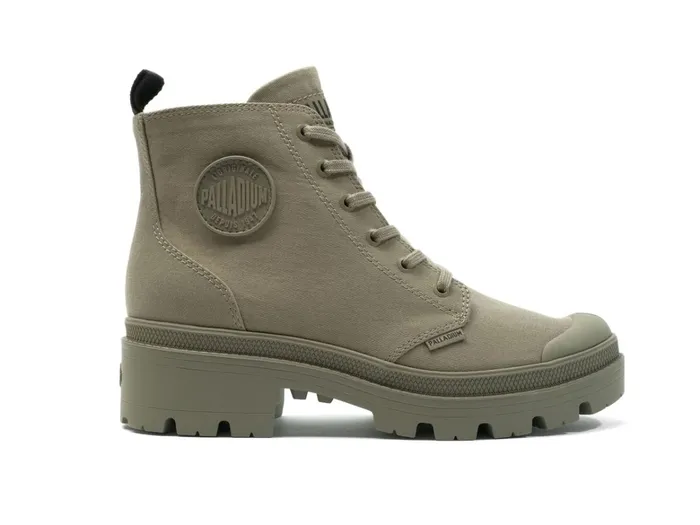 Palladium Pallabase Twill Dusky Green Women Boots