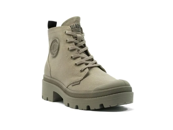 Palladium Pallabase Twill Dusky Green Women Boots