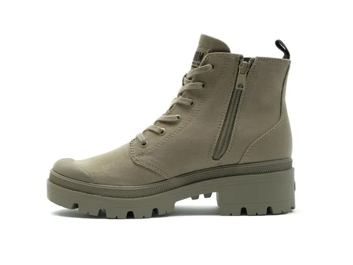 Palladium Pallabase Twill Dusky Green Women Boots