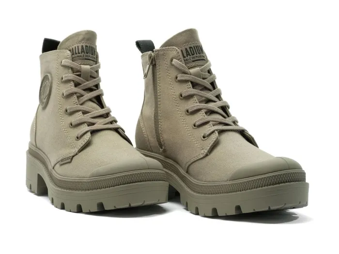 Palladium Pallabase Twill Dusky Green Women Boots