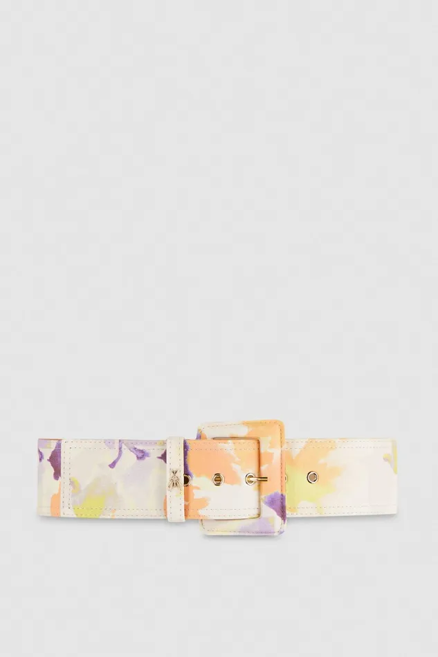 Patrizia Pepe Belt With Fabricwrapped Buckle Orangesorbetflower Accessories