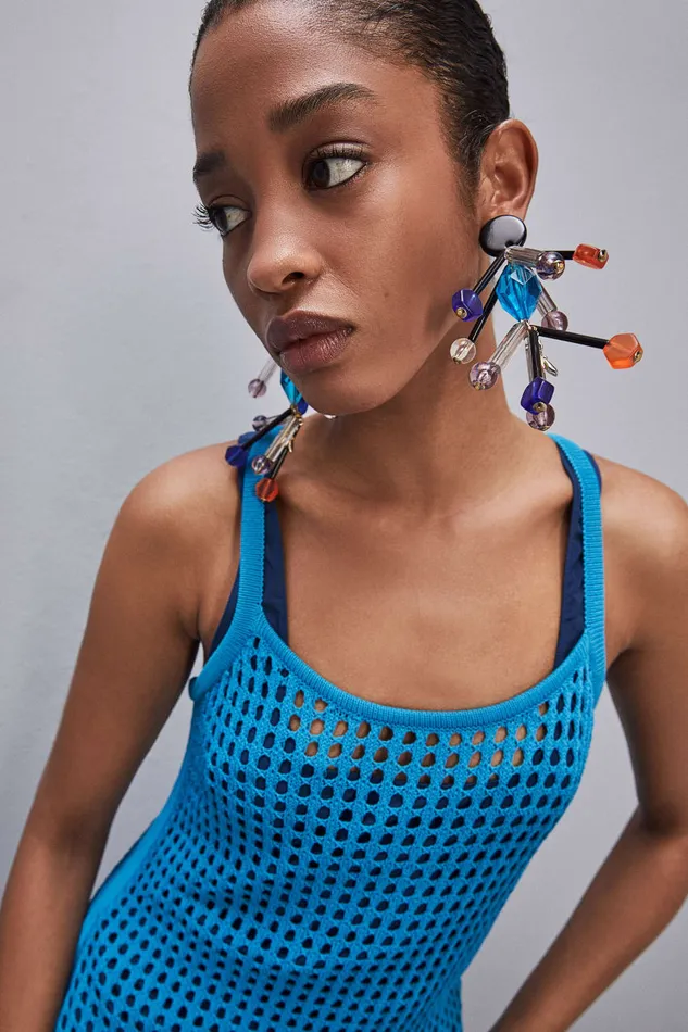 Patrizia Pepe Earrings With Techno Pop Fly Appliqu Black Multicolor Accessories
