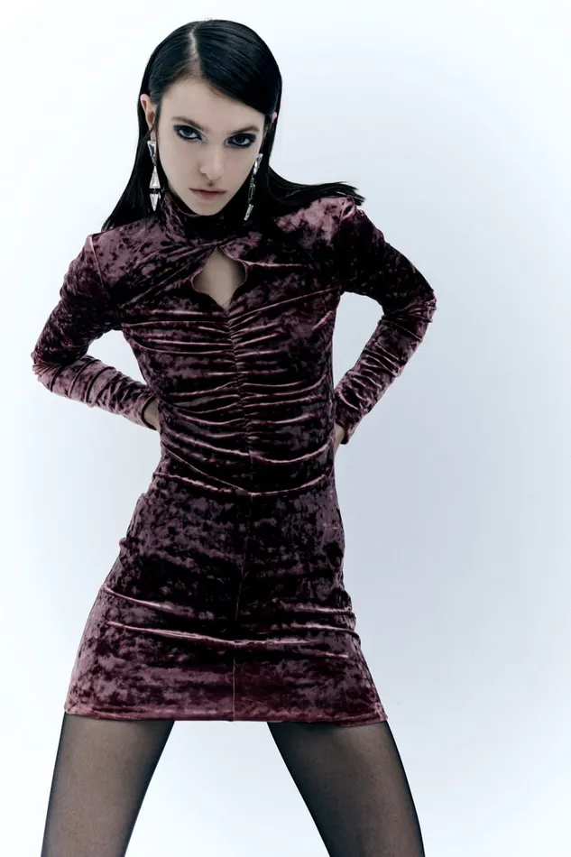 Patrizia Pepe Essential Burgundy Velvet Dress Organic Purple Apparel Mini