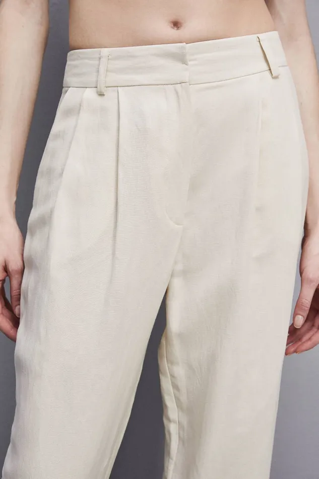Patrizia Pepe Essential Certified Viscose Pants White Raw White Apparel Palazzo