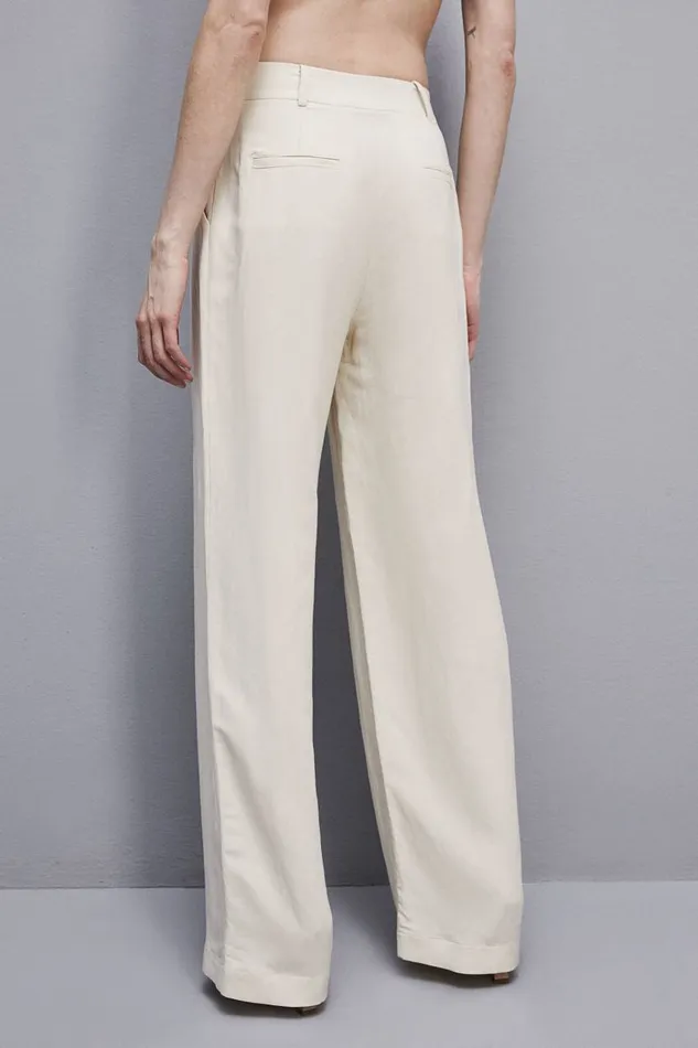 Patrizia Pepe Essential Certified Viscose Pants White Raw White Apparel Palazzo