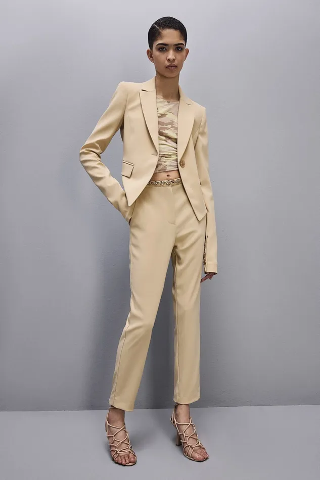 Patrizia Pepe Essential Cigarette Pants Beige Desert Beige Apparel Cigarette