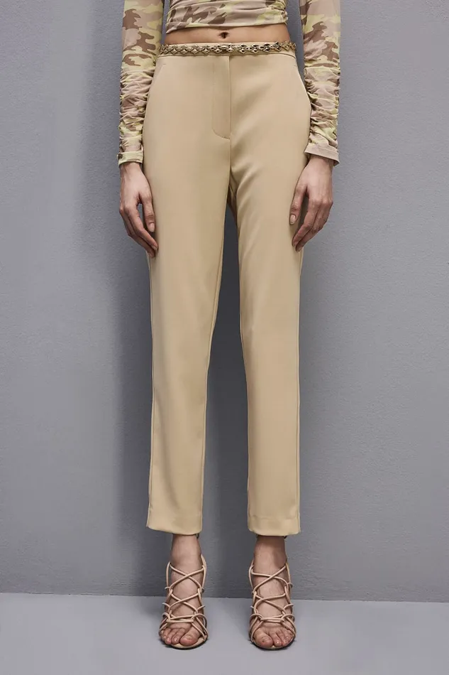 Patrizia Pepe Essential Cigarette Pants Beige Desert Beige Apparel Cigarette